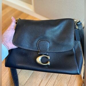 Coach May Bag with Black Pebbled Leather - Like New!